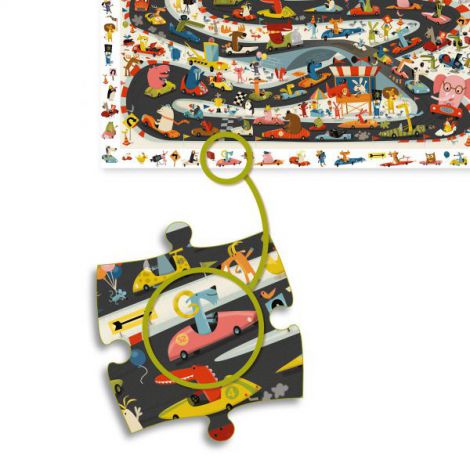 Puzzle observatie Djeco, Raliul masinilor - poza 3