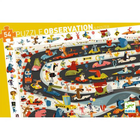 Puzzle observatie Djeco, Raliul masinilor - poza 5