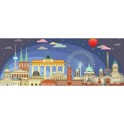 Puzzle Panorama Berlinul Noaptea, 1000 Piese - poza 1