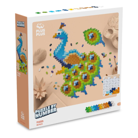 Puzzle pe numere Plus-Plus, 800 piese, Paun - poza 1