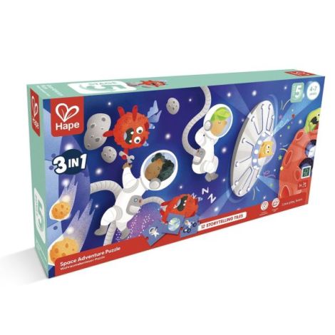 Puzzle pentru copii Aventura in Spatiu (3 in 1) si joc storytelling - poza 2