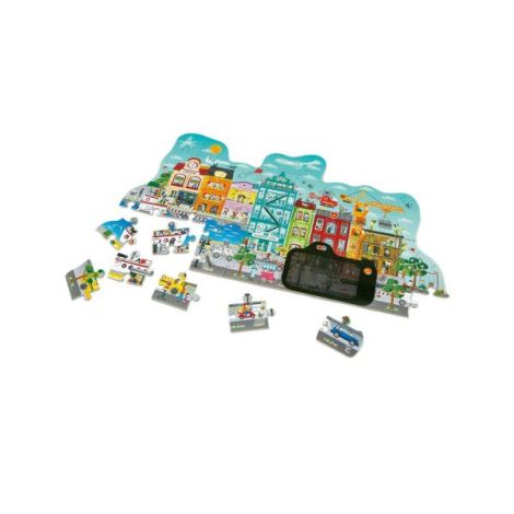 Puzzle pentru copii de podea Orasul animat (49 piese) - poza 1