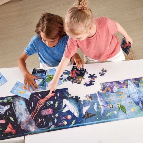 Puzzle pentru copii fotoluminescent Viata acvatica (200 piese, 1.5m) - poza 3