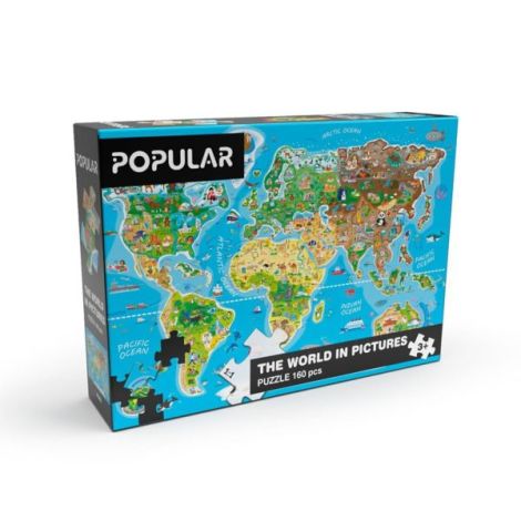 Puzzle pentru copii Harta lumii (160 piese) - poza 2