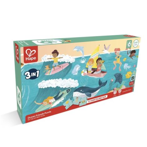 Puzzle pentru copii Prietenii Oceanului (3 in 1) si joc storytelling - poza 2