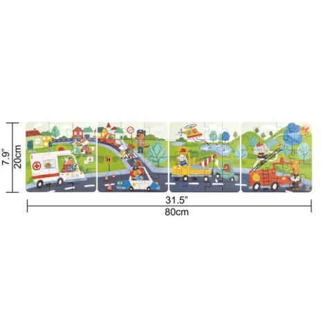 Puzzle pentru copii Vehicule de salvare (4 in 1) si joc storytelling - poza 3