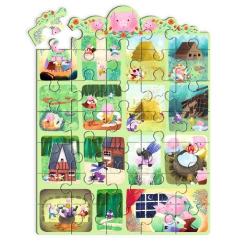 Puzzle poveste Cei trei purcelusi, Djeco - poza 3