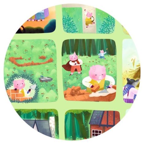 Puzzle poveste Cei trei purcelusi, Djeco - poza 4