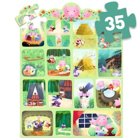 Puzzle poveste Cei trei purcelusi, Djeco - poza 5