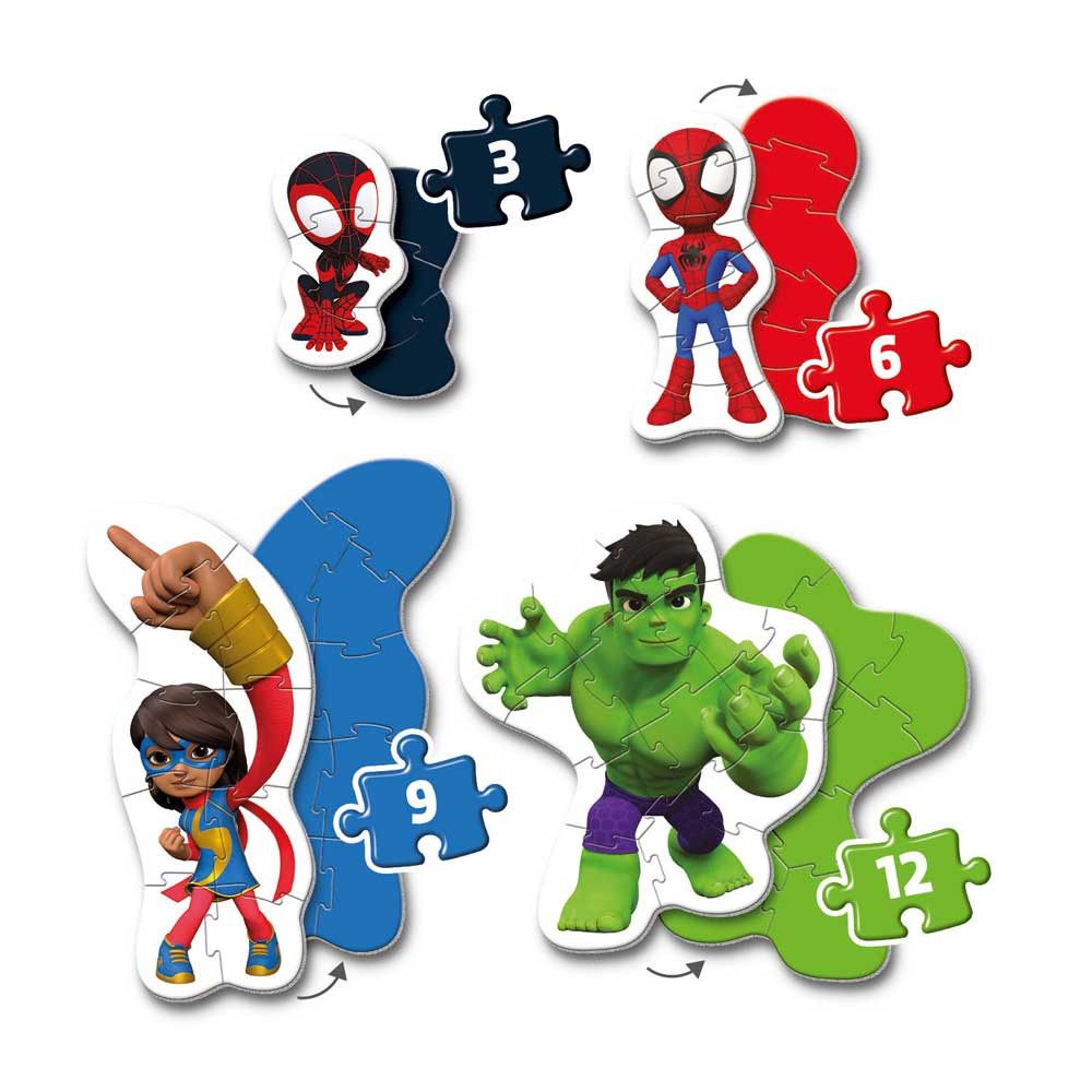Puzzle progresiv 3-6-9-12 piese Clementoni Spidey and His Amazing Friends 20836 - poza 4