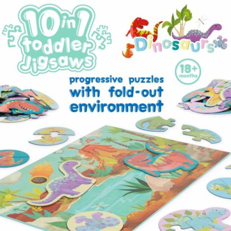Puzzle progresiv Toddler 10 in 1, Boppi - Dinozauri - poza 5