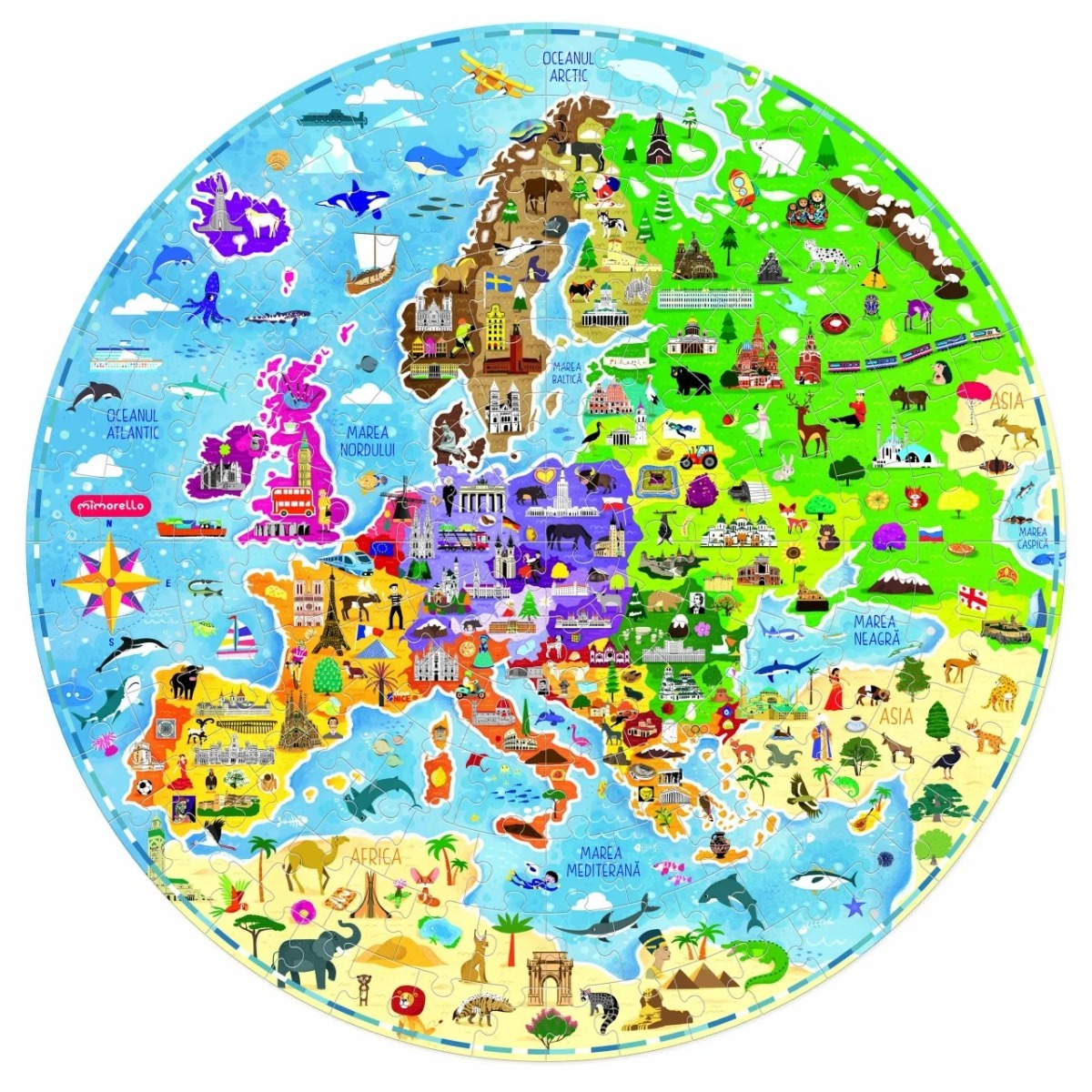 Puzzle Rotund Harta Europei 160 piese - poza 2