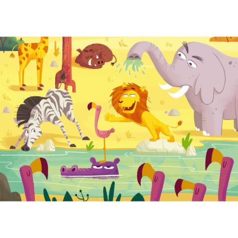 PUZZLE SI JOC ANIMALE DIN SAFARI, 2x24 PIESE - poza 2