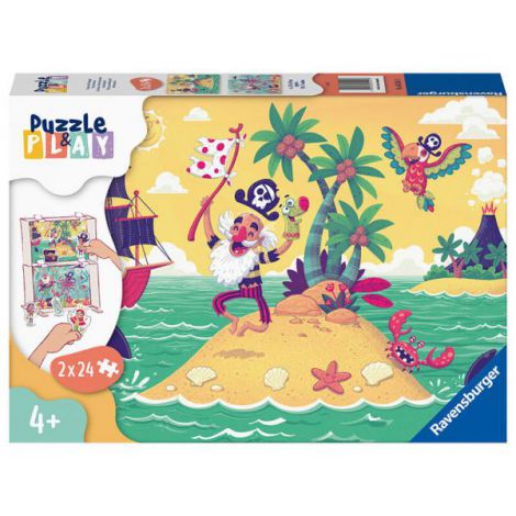 PUZZLE SI JOC AVENTURA PIRATILOR, 2x24 PIESE - poza 1