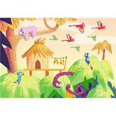 Puzzle si joc Expeditie in Jungla 2x24 piese Ravensburger - poza 2