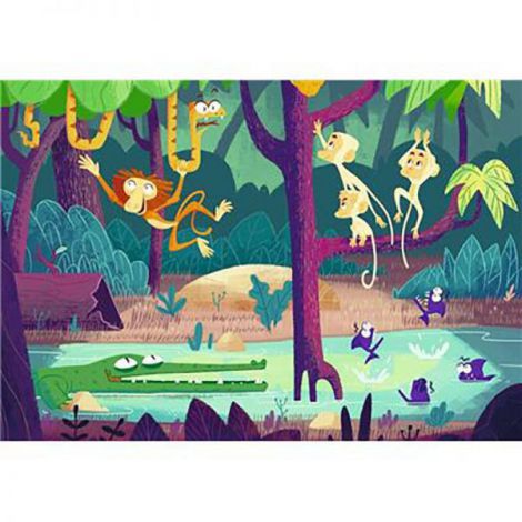 Puzzle si joc Expeditie in Jungla 2x24 piese Ravensburger - poza 3