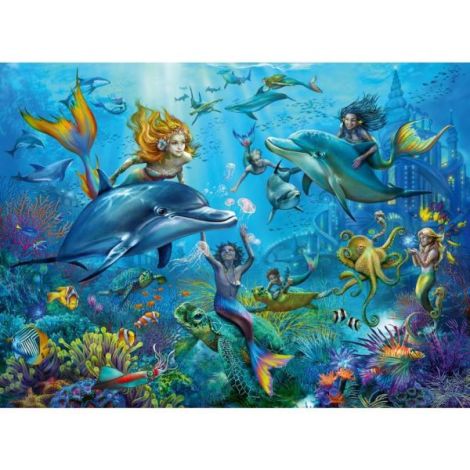 Puzzle sirene si delfini 100 piese - poza 1