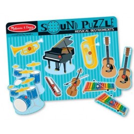 Puzzle sonor, 8 pise, incastru din lemn, Instrumente muzicale, 2 ani+, Melissa&Doug 0732 - poza 2