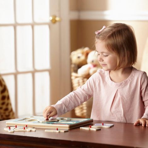 Puzzle sonor, 8 pise, incastru din lemn, Instrumente muzicale, 2 ani+, Melissa&Doug 0732 - poza 3