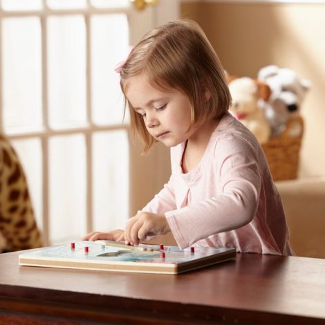 Puzzle sonor, 8 pise, incastru din lemn, Instrumente muzicale, 2 ani+, Melissa&Doug 0732 - poza 4
