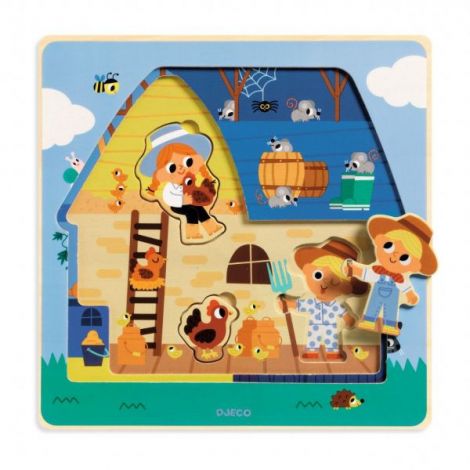 Puzzle straturi Djeco, animale de la ferma - poza 3