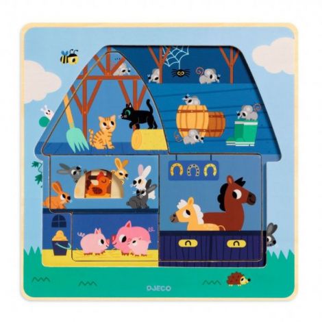 Puzzle straturi Djeco, animale de la ferma - poza 4