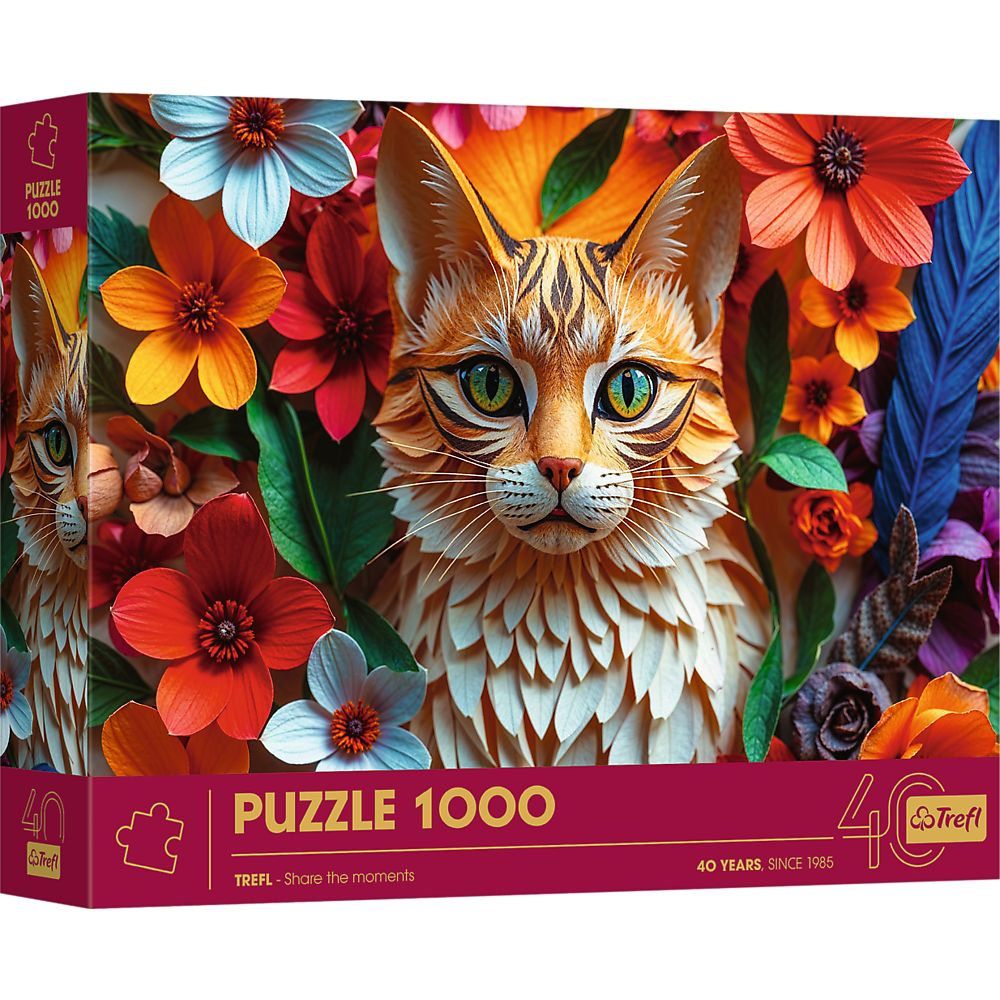 PUZZLE TREFL 1000 EDITIA ANIVERSARA 40 DE ANI 3D PISICA