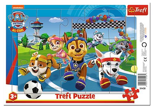 PUZZLE TREFL 15 CU CADRU PATRULA CATELUSILOR CAINI DE AJUTOR