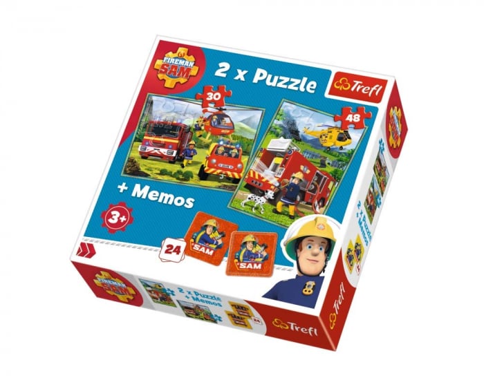 Puzzle Trefl 2in1 Memo Pompierii in Actiune