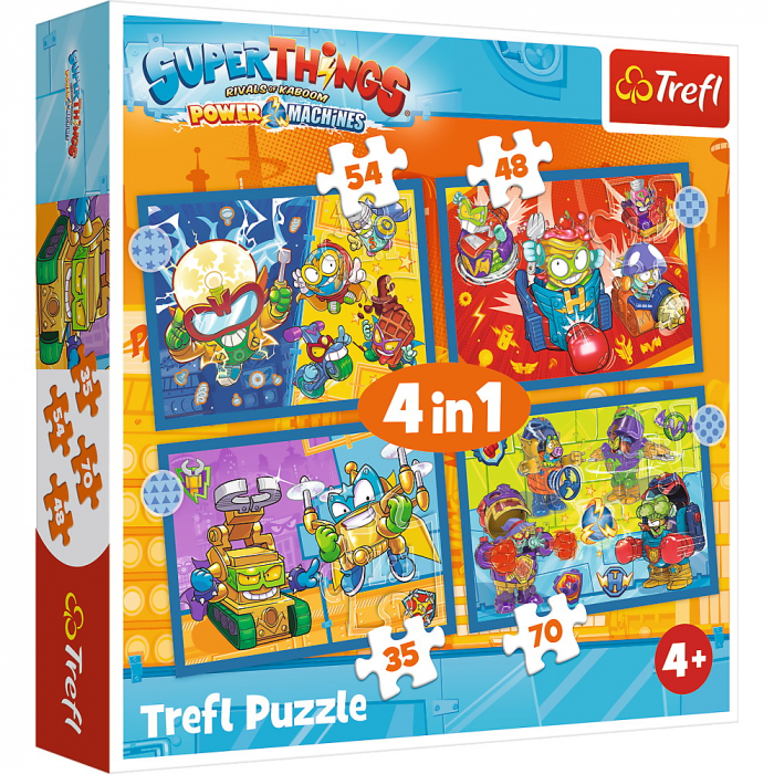 Puzzle Trefl 4in1 Super Things Super Actiunea