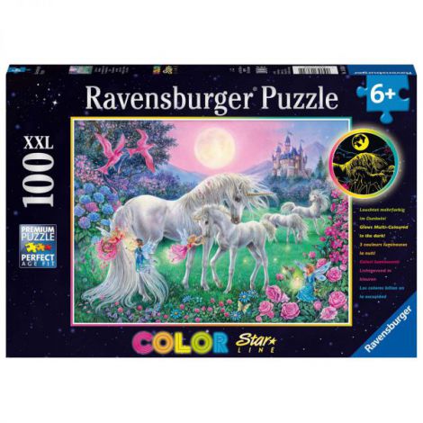 PUZZLE UNICORNI LA LUMINA LUNII, 100 PIESE STARLINE - poza 1