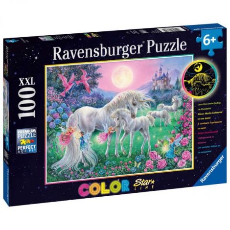 PUZZLE UNICORNI LA LUMINA LUNII, 100 PIESE STARLINE - poza 3