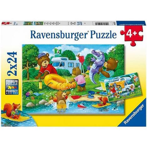PUZZLE URSI IN CAMPING, 2x24 PIESE - poza 1