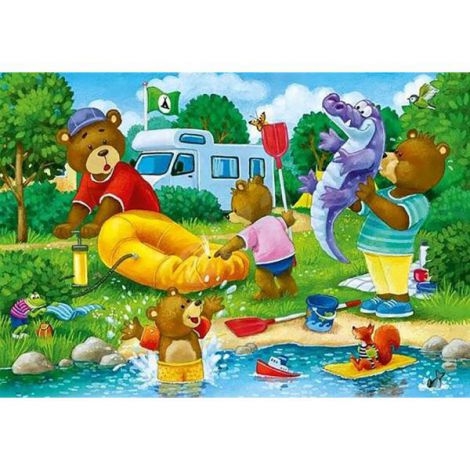 PUZZLE URSI IN CAMPING, 2x24 PIESE - poza 2
