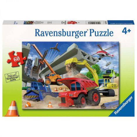 PUZZLE VEHICULE DE CONSTRUCTII, 60 PIESE - poza 1