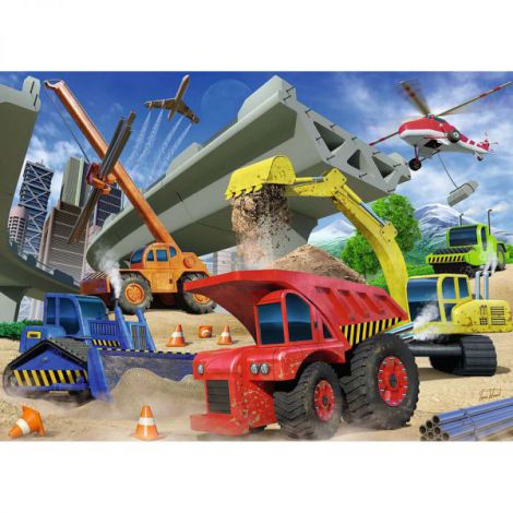 PUZZLE VEHICULE DE CONSTRUCTII, 60 PIESE - poza 2