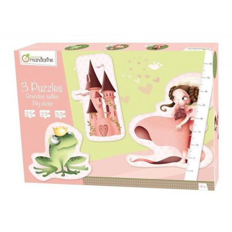 Puzzle XL set 3 piese tematica poveste printese Mandarine 42437MD