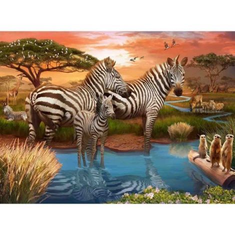 Puzzle Zebre La Apa, 500 Piese - poza 1