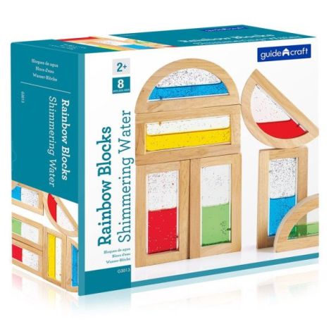 Rainbow Blocks, cu lichid colorat si sclipici, Guidecraft - poza 5