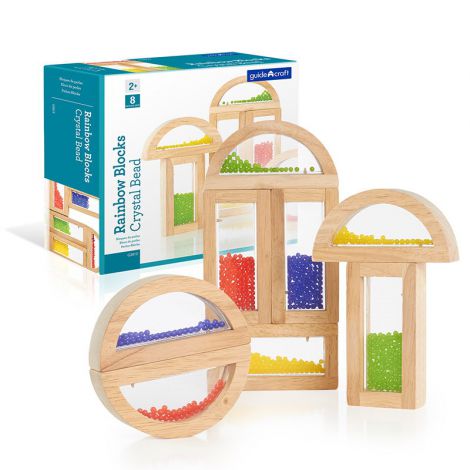 Rainbow Blocks cu margele colorate, Guidecraft - poza 1