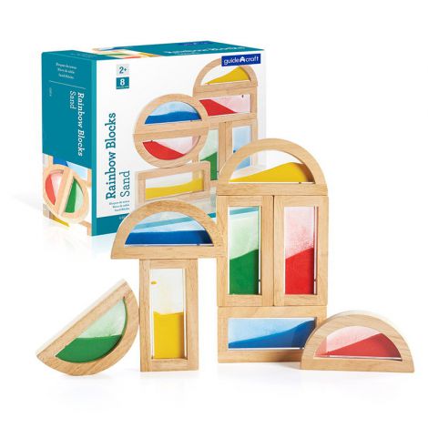 Rainbow Blocks cu nisip colorat, Guidecraft - poza 1