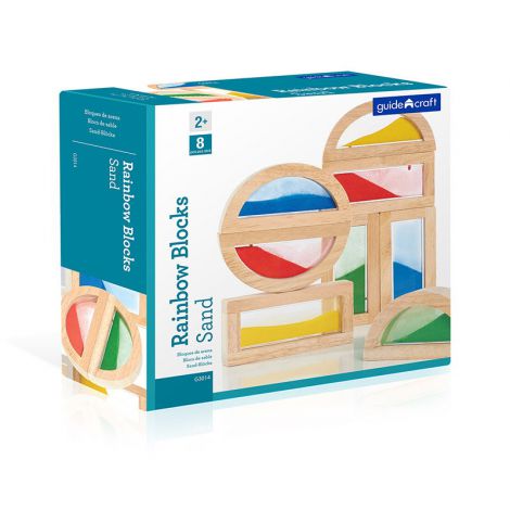 Rainbow Blocks cu nisip colorat, Guidecraft - poza 5
