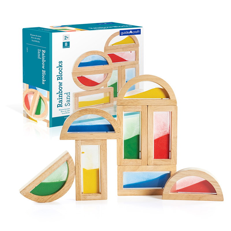 Rainbow Blocks cu nisip colorat, Guidecraft multicolor