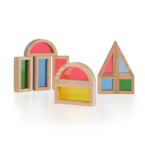 Rainbow Blocks set 10 piese, Guidecraft - poza 2