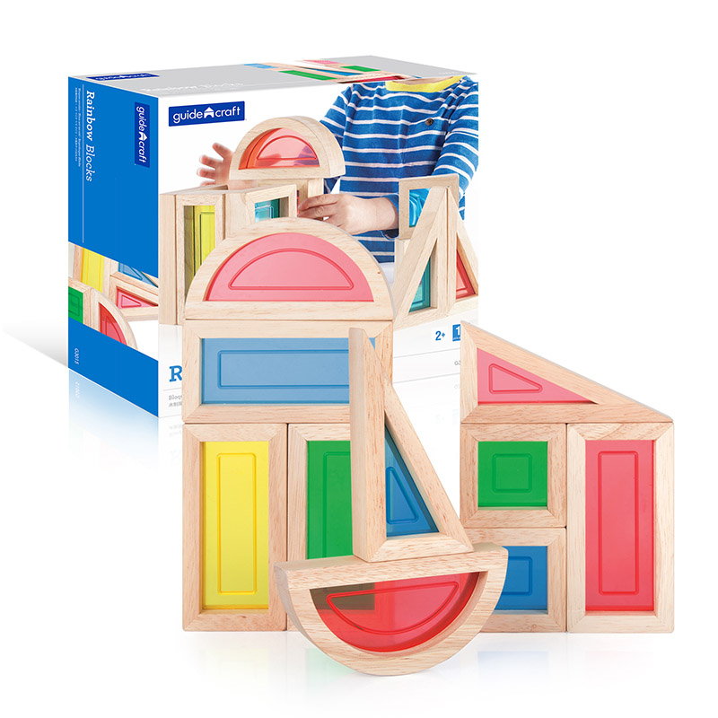 Rainbow Blocks set 10 piese, Guidecraft multicolor