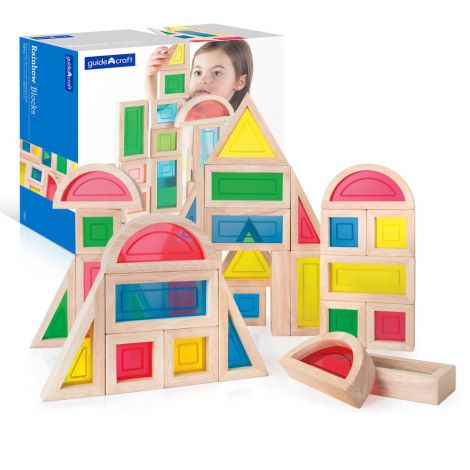 Rainbow Blocks set 30 piese, Guidecraft - poza 1