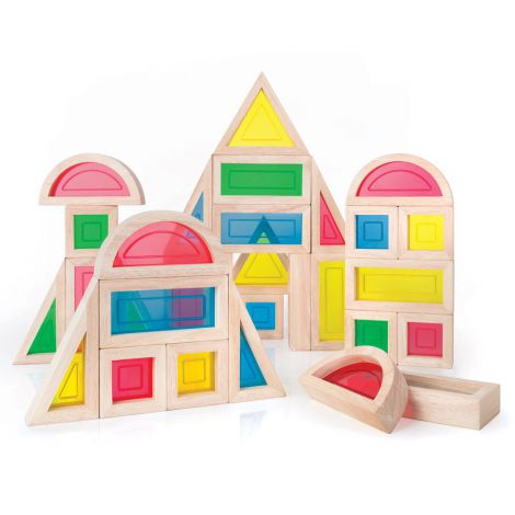 Rainbow Blocks set 30 piese, Guidecraft - poza 2