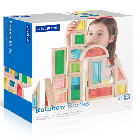 Rainbow Blocks set 30 piese, Guidecraft - poza 5