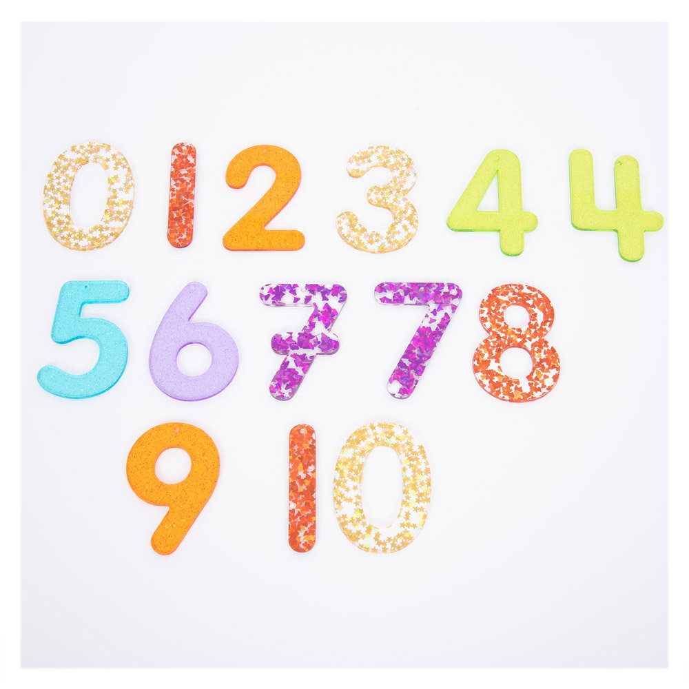 Rainbow Glitter, set numere cu sclipici