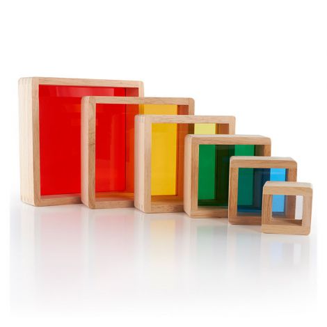 Rainbow Pyramid blocuri de stivuit, Guidecraft - poza 2